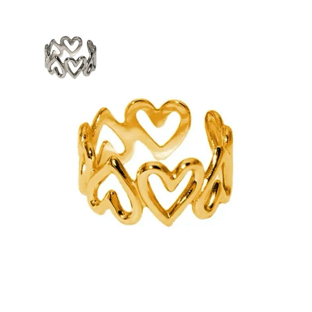 Multi Heart Ring Stainless Steel